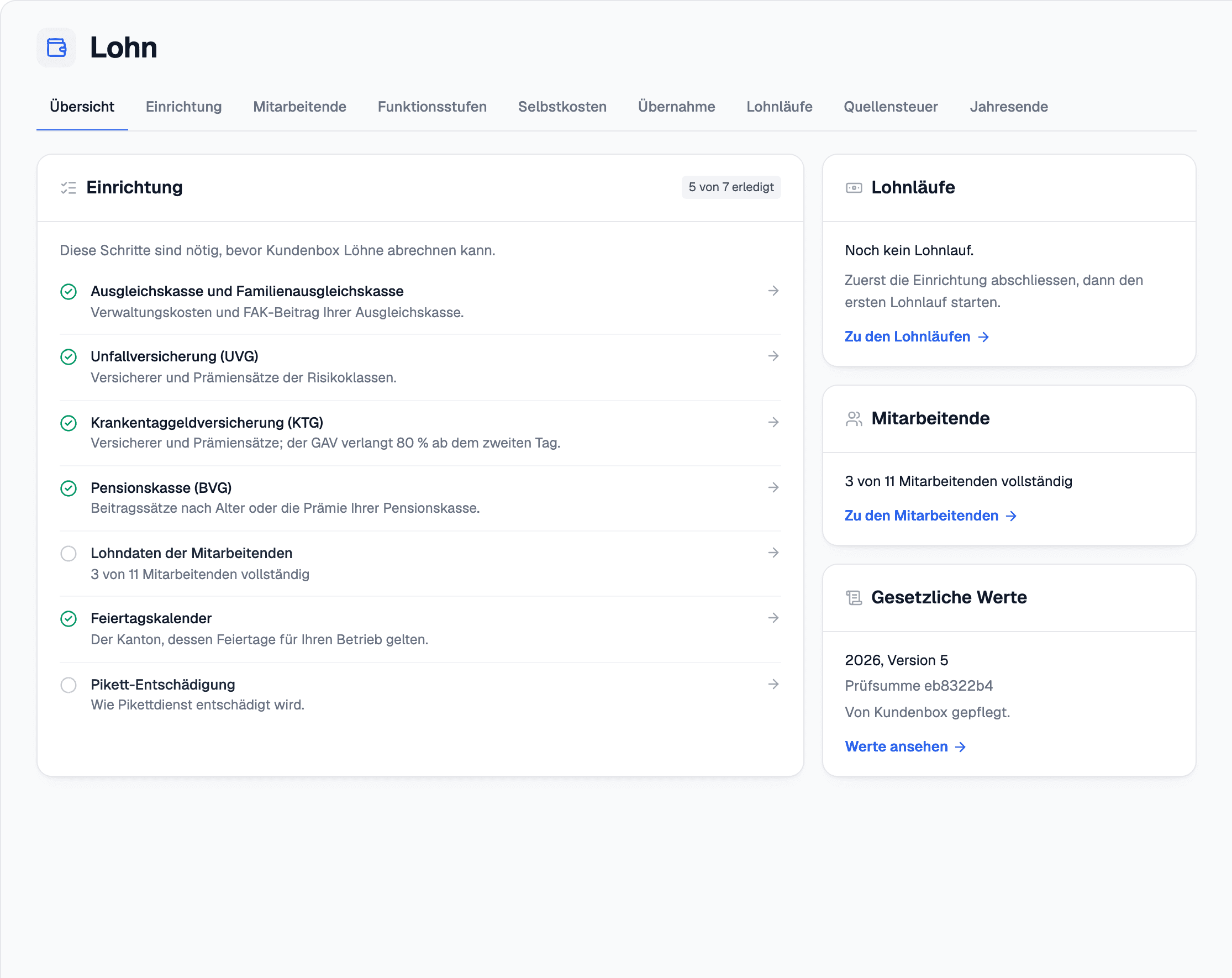 Payroll in elektro.box: setup, wage runs and employees